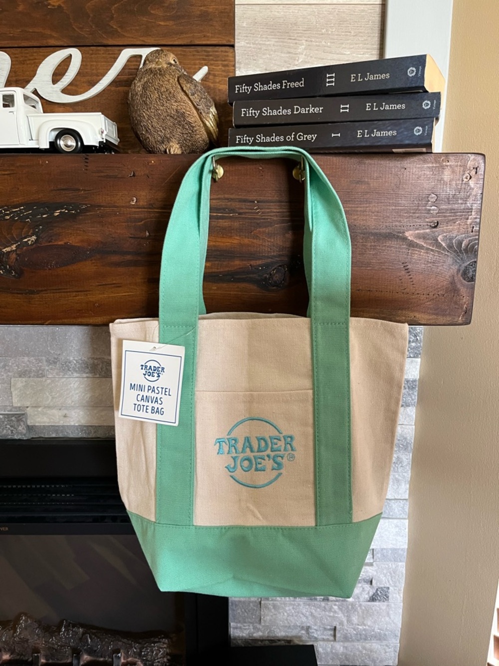 Trader Joe’s Limited Edition Mint Green Mini Canvas Tote Bag